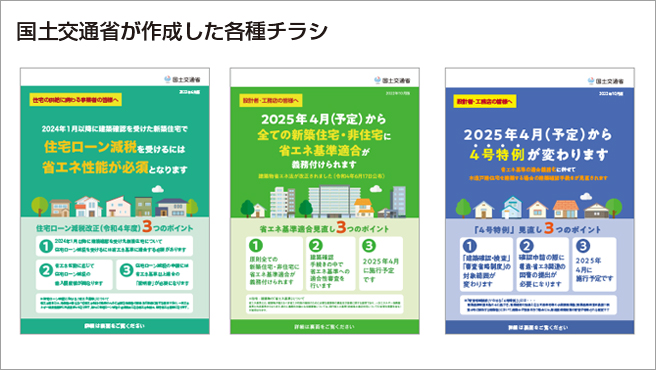 国土交通省が作成した各種チラシ