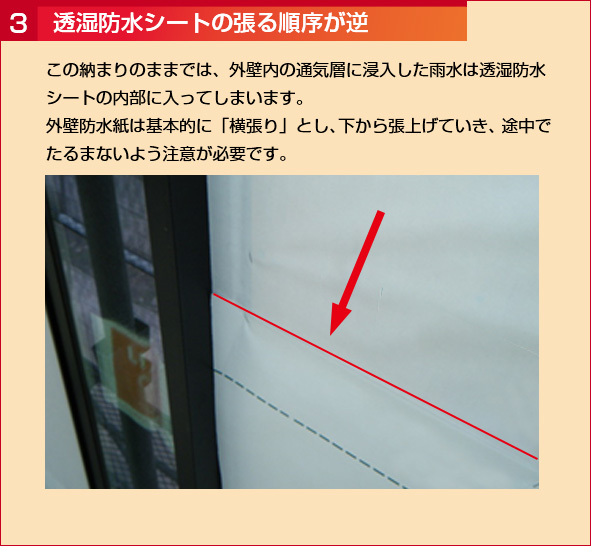 透湿防水シートの張る順序が逆